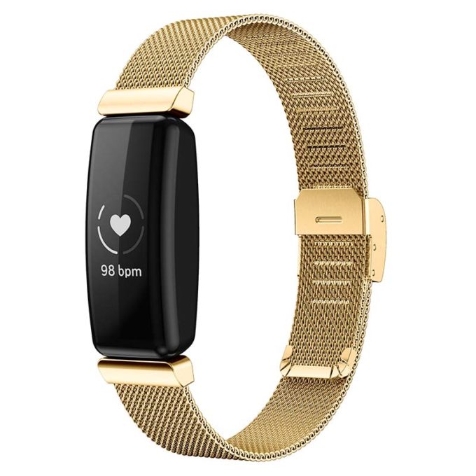 fb.m135.yg Main Yellow Gold StrapsCo Stainless Steel Mesh Watch Band Strap for Fitbit Inspire 2