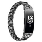fb.m136.mb Main Black StrapsCo Metal Alloy Link Watch Band Strap with Rhinestones for Fitbit Inspire 2