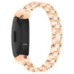 fb.m136.rg Back Rose Gold StrapsCo Metal Alloy Link Watch Band Strap with Rhinestones for Fitbit Inspire 2
