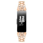 fb.m136.rg Front Rose Gold StrapsCo Metal Alloy Link Watch Band Strap with Rhinestones for Fitbit Inspire 2