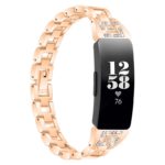 fb.m136.rg Main Rose Gold StrapsCo Metal Alloy Link Watch Band Strap with Rhinestones for Fitbit Inspire 2