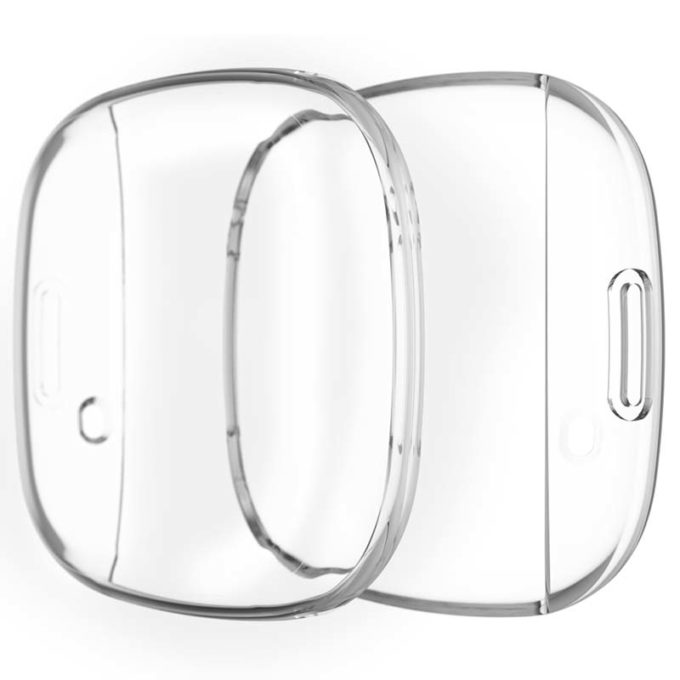 fb.pc13.22 Main Clear StrapsCo TPU Rubber Protective Case for Fitbit Versa 3 Sense