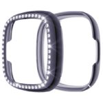 fb.pc14.7 Main Grey StrapsCo Protective Case with one row of Rhinestones for Fitbit Versa 3 Sense