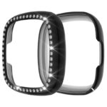 fb.pc14.mb Main Black StrapsCo Protective Case with one row of Rhinestones for Fitbit Versa 3 Sense