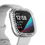fb.pc15.22 Alt Clear StrapsCo Protective Case with two rows of Rhinestones for Fitbit Versa 3 Sense