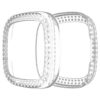 fb.pc15.22 Main Clear StrapsCo Protective Case with two rows of Rhinestones for Fitbit Versa 3 Sense