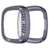fb.pc15.7 Main Grey StrapsCo Protective Case with two rows of Rhinestones for Fitbit Versa 3 Sense