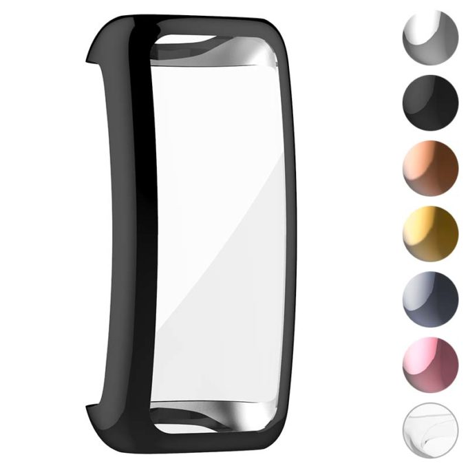 fb.pc16.1 Gallery Black StrapsCo TPU Rubber Protective Case for Fitbit Inspire 2