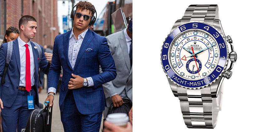 Super Bowl Champs Patrick Mahomes and Travis Kelce Don Rolex