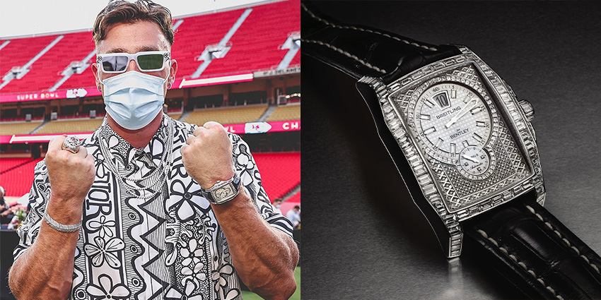 Super Bowl Wrist Check Watches Of Chiefs And Buccaneers Travis Kelce Breitling 2