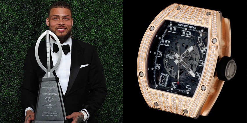Super Bowl Wrist Check Watches Of Chiefs And Buccaneers Tyrann Mathieu Richard Mille 2