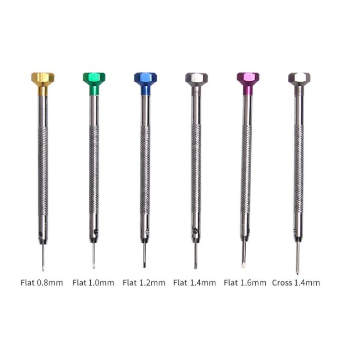 T.ss8 Main 6 Piece Precision Watch Screwdriver Kit Flat Cross 0.8mm 1.6mm