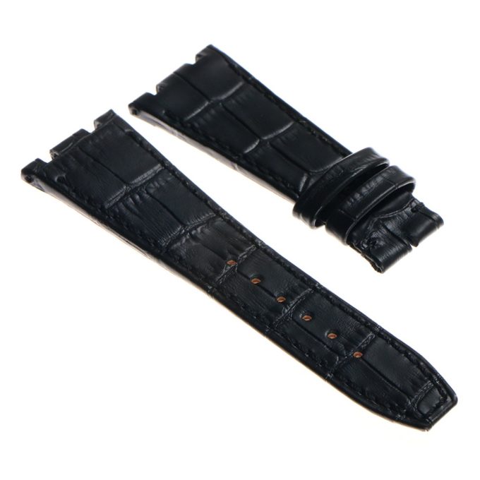 ap.l4.1.1 DASSARI Croc Embosed Leather Strap for Audemars Piguet in Black