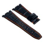 ap.l4.1.12 DASSARI Croc Embosed Leather Strap for Audemars Piguet in Black w Orange Stitching
