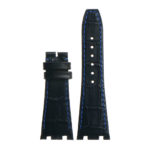ap.l4.1.5 DASSARI Croc Embosed Leather Strap for Audemars Piguet in Black w Blue Stitching 2