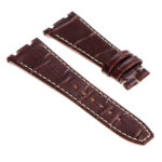 ap.l4.2.22 DASSARI Croc Embosed Leather Strap for Audemars Piguet in Brown w White Stitching