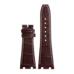 ap.l4.2.22 DASSARI Croc Embosed Leather Strap for Audemars Piguet in Brown w White Stitching 2