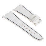 ap.l4.22.1 DASSARI Croc Embosed Leather Strap for Audemars Piguet in White w Black Stitching