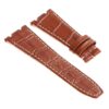 ap.l4.3.22 DASSARI Croc Embosed Leather Strap for Audemars Piguet in Tan w White Stitching