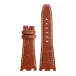 ap.l4.3.22 DASSARI Croc Embosed Leather Strap for Audemars Piguet in Tan w White Stitching 2