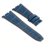 ap.l4.5.12 DASSARI Croc Embosed Leather Strap for Audemars Piguet in Blue w orange Stitching