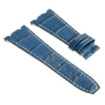 ap.l4.5.22 DASSARI Croc Embosed Leather Strap for Audemars Piguet in Blue w White Stitching