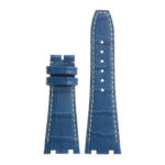 ap.l4.5.22 DASSARI Croc Embosed Leather Strap for Audemars Piguet in Blue w White Stitching 2