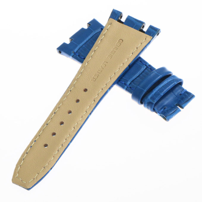 ap.l4.5.5 DASSARI Croc Embosed Leather Strap for Audemars Piguet in Blue 3
