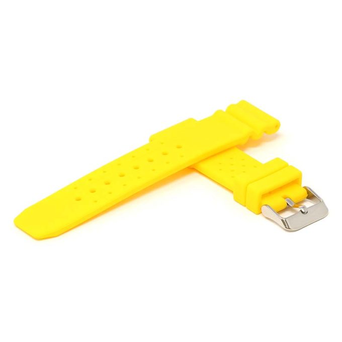 r.sk4 .10 Cross Yellow StrapsCo Perforated Silicone Rubber Strap for Seiko Diver 20mm 22mm 24mm