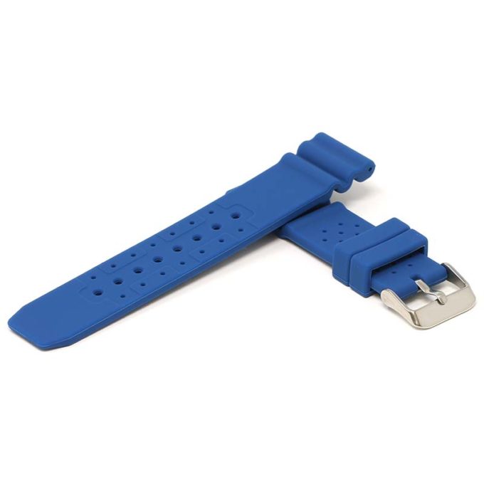 r.sk4 .5 Cross Blue StrapsCo Perforated Silicone Rubber Strap for Seiko Diver 20mm 22mm 24mm