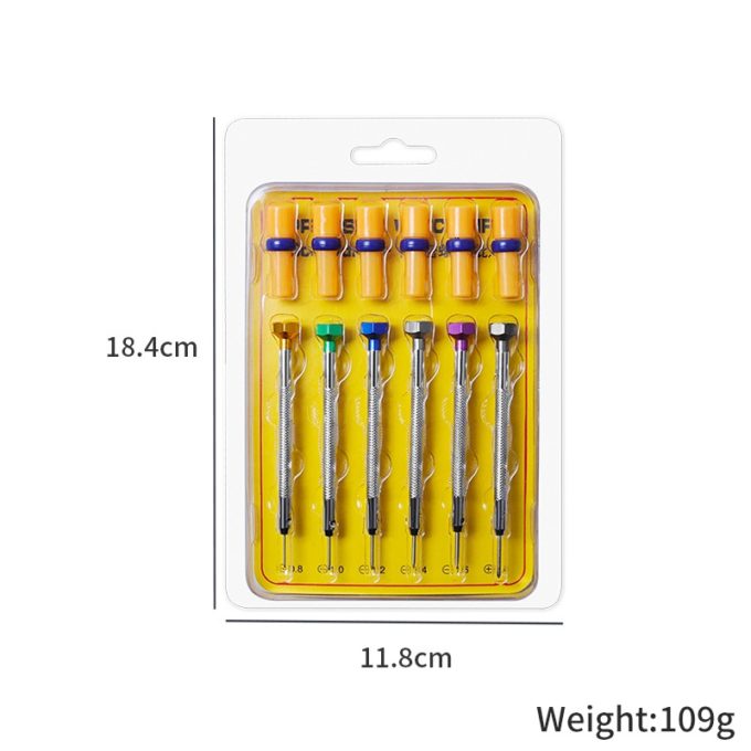 t.ss8 Angle 6 piece Precision Watch Screwdriver Kit Flat Cross 0.8mm 1.6mm