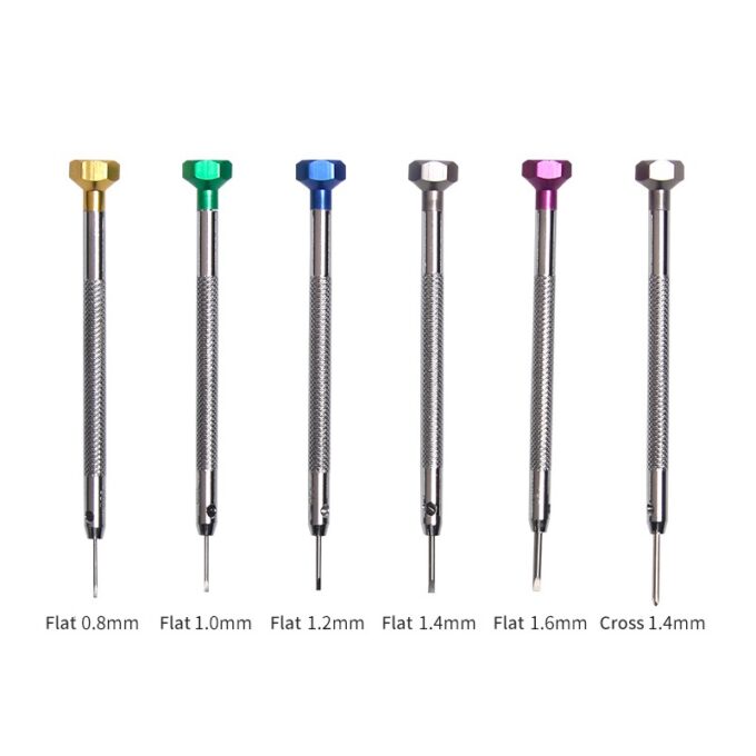 t.ss8 Main 6 piece Precision Watch Screwdriver Kit Flat Cross 0.8mm 1.6mm