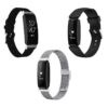 Mens Strap Bundle for Fitbit Inspire 2 Black Silver Black