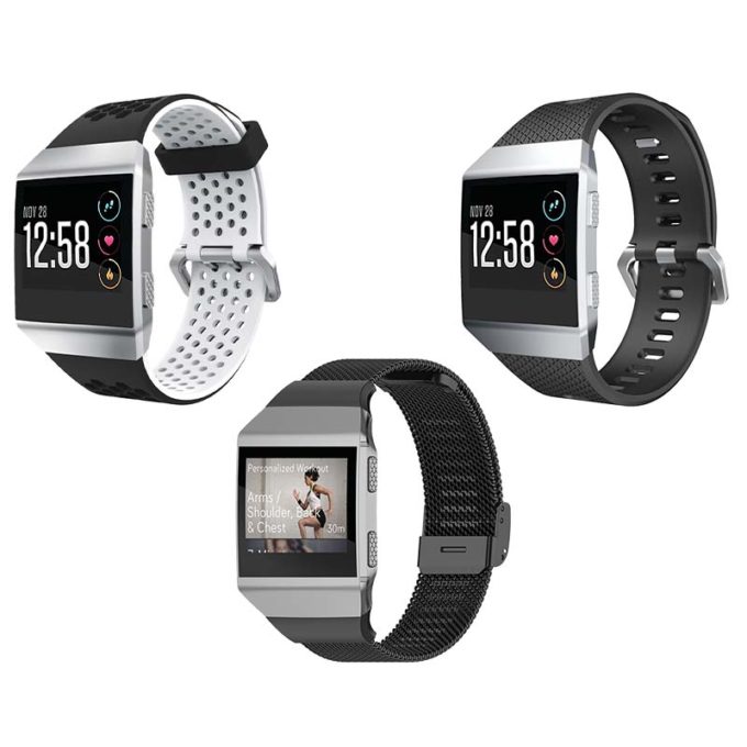 Mens Strap Bundle for Fitbit Ionic Black Black Black