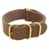 StrapsCo Soft Leather Nato Strap with Solid Bronze Rings in Brown NT.9.bz