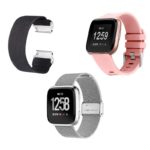 Womens Strap Bundle for Fitbit Versa Versa 2 Black Silver Pink