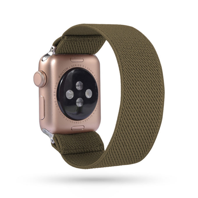 A.ny5.150 Main Olive StrapsCo Nylon Elastic Band Strap For Apple Watch 38mm 40mm 42mm 44mm