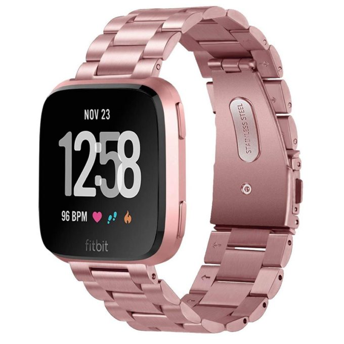 Fb.m51.pg Main Pink Gold StrapsCo Stainless Steel Watch Band Strap For Fitbit Versa 2 Lite