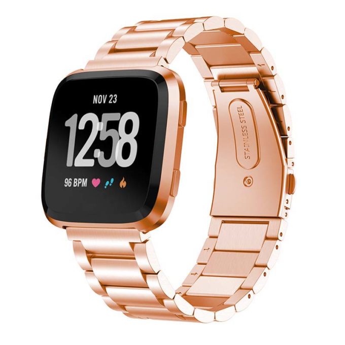 Fb.m51.rg Main Rose Gold StrapsCo Stainless Steel Watch Band Strap For Fitbit Versa 2 Lite
