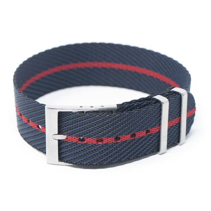 nt5.1.6 Main Midnight Blue Red StrapsCo Twill Weaved Nylon NATO Watch Band Strap 20mm 22mm