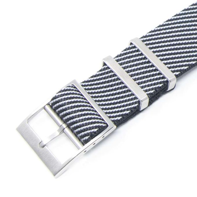 nt5.1.7 Alt Black Grey StrapsCo Twill Weaved Nylon NATO Watch Band Strap 20mm 22mm