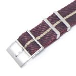 nt5.4.17 Alt Burgundy Khaki StrapsCo Twill Weaved Nylon NATO Watch Band Strap 20mm 22mm