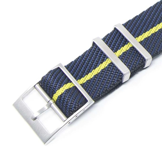 nt5.5.10 Alt Midnight Blue Yellow StrapsCo Twill Weaved Nylon NATO Watch Band Strap 20mm 22mm