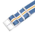 nt5.5.22.12 Alt Blue White Orange StrapsCo Twill Weaved Nylon NATO Watch Band Strap 20mm 22mm