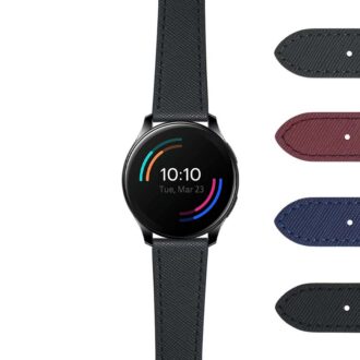 opx.st32 DASSARI Premium Saffiano Leather Strap Short Standard Long for OnePlus Watch