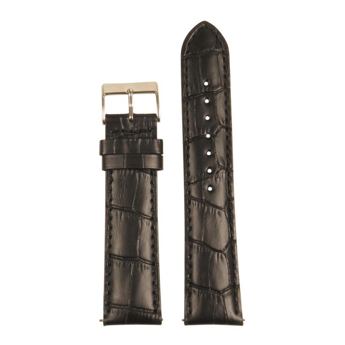 st21.1.1 Up Black Crocodile Embossed Leather Watch Band