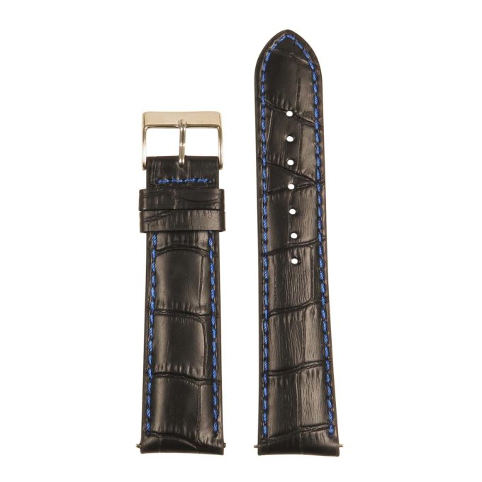 st21.1.5 Up Black Blue Crocodile Embossed Leather Watch Band