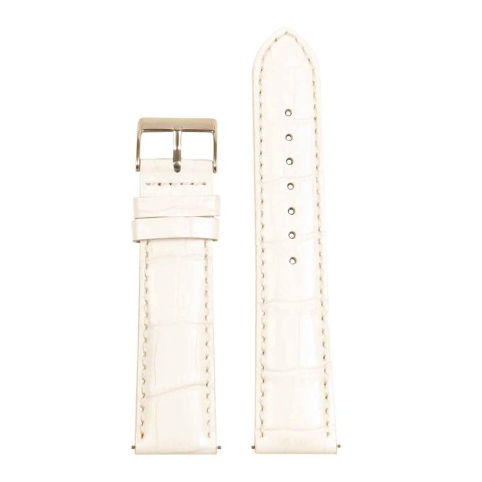 st21.22.22 Up White Crocodile Embossed Leather Watch Band