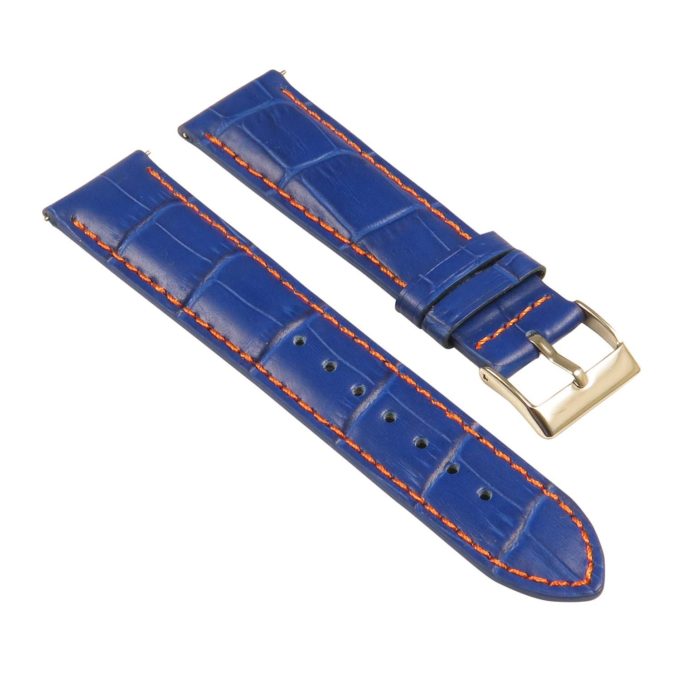 st21.5.12 Angle Blue Orange Crocodile Embossed Leather Watch Band