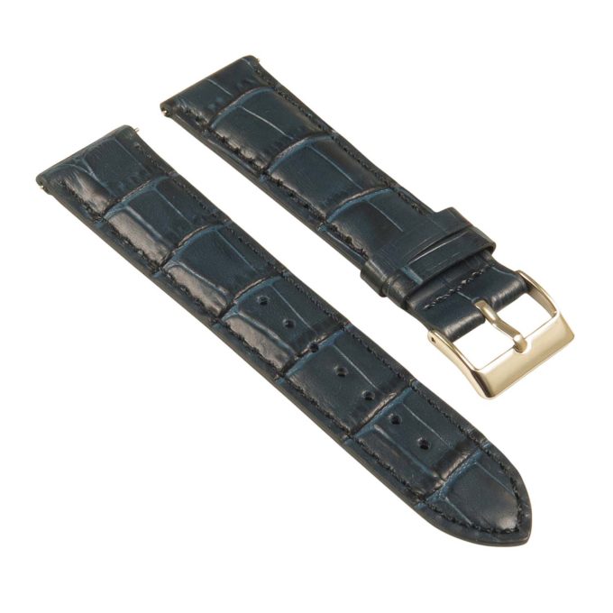 st21.5a.5a Angle Midnight Blue Crocodile Embossed Leather Watch Band